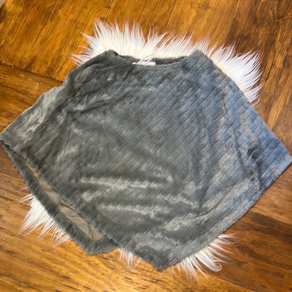 Faux fur poncho